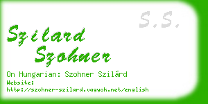 szilard szohner business card